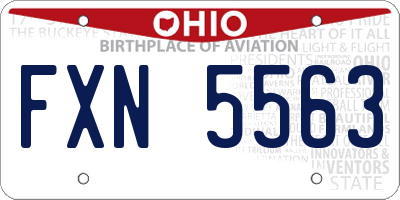OH license plate FXN5563