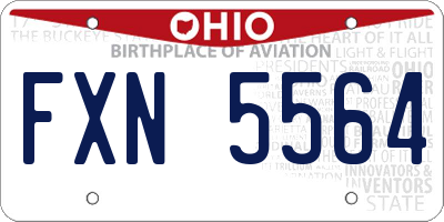 OH license plate FXN5564
