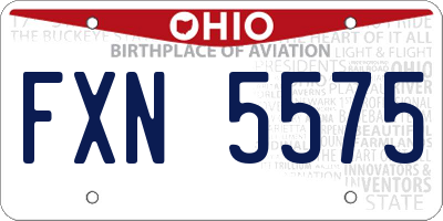 OH license plate FXN5575
