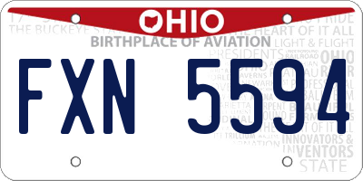 OH license plate FXN5594