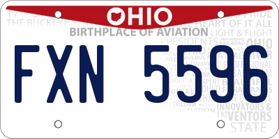 OH license plate FXN5596