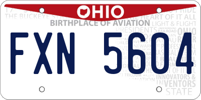 OH license plate FXN5604