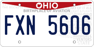 OH license plate FXN5606