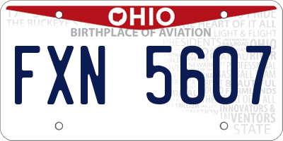 OH license plate FXN5607