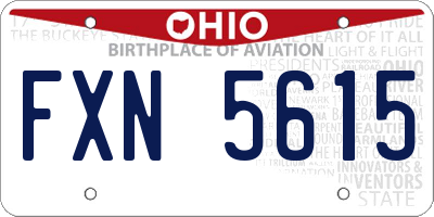 OH license plate FXN5615