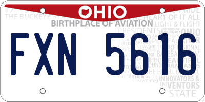 OH license plate FXN5616