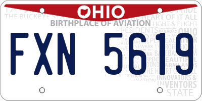 OH license plate FXN5619