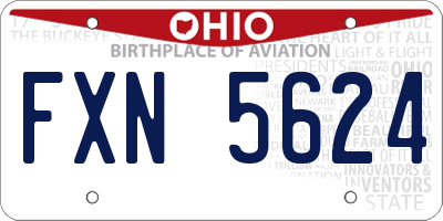 OH license plate FXN5624