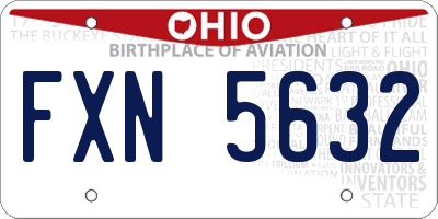 OH license plate FXN5632
