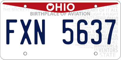 OH license plate FXN5637