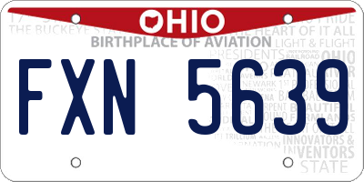 OH license plate FXN5639