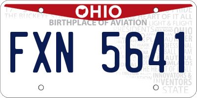 OH license plate FXN5641