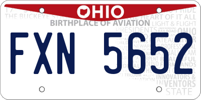 OH license plate FXN5652