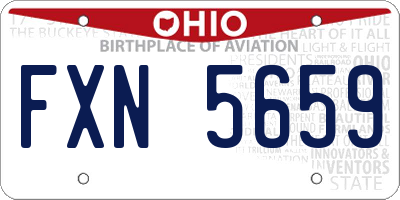OH license plate FXN5659