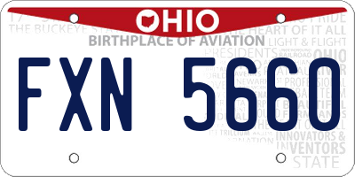 OH license plate FXN5660