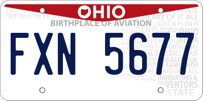 OH license plate FXN5677