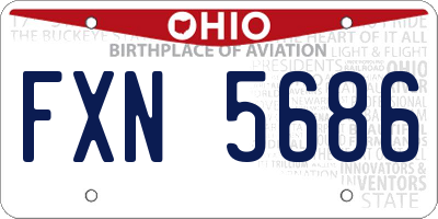 OH license plate FXN5686