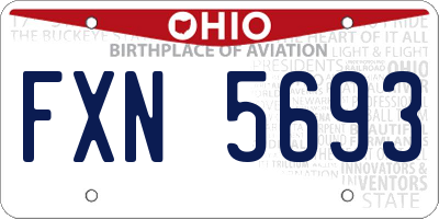 OH license plate FXN5693
