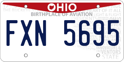 OH license plate FXN5695