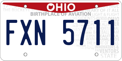 OH license plate FXN5711