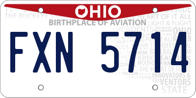 OH license plate FXN5714