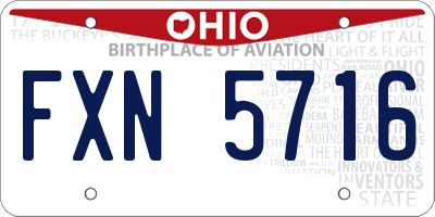 OH license plate FXN5716
