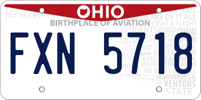OH license plate FXN5718