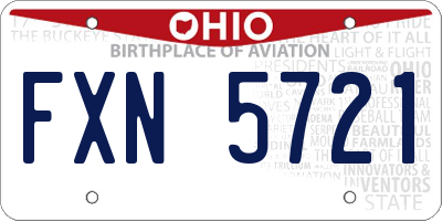 OH license plate FXN5721