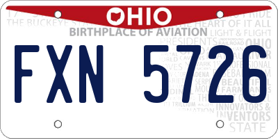 OH license plate FXN5726