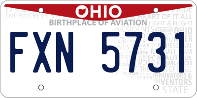 OH license plate FXN5731