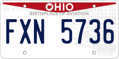 OH license plate FXN5736