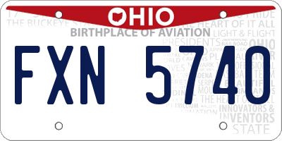 OH license plate FXN5740