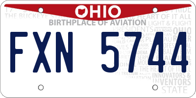 OH license plate FXN5744