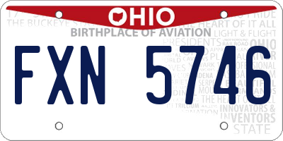 OH license plate FXN5746