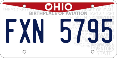 OH license plate FXN5795