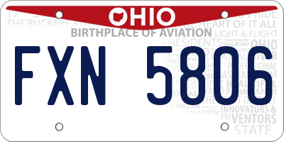 OH license plate FXN5806
