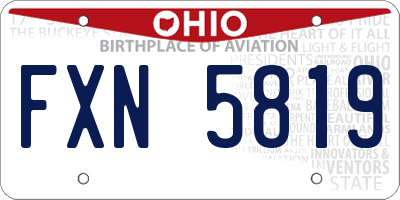 OH license plate FXN5819