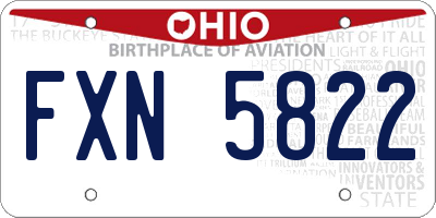 OH license plate FXN5822