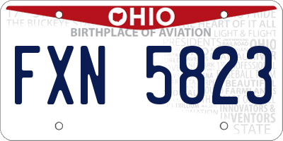 OH license plate FXN5823