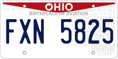 OH license plate FXN5825