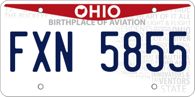 OH license plate FXN5855