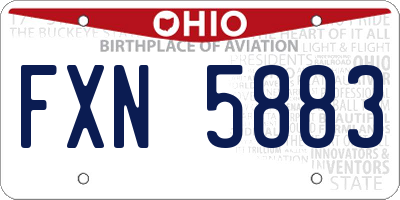 OH license plate FXN5883