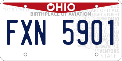 OH license plate FXN5901