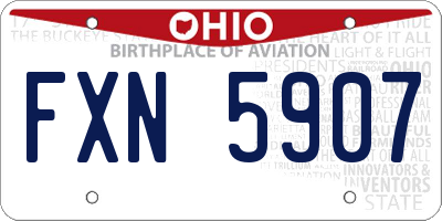 OH license plate FXN5907