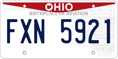OH license plate FXN5921