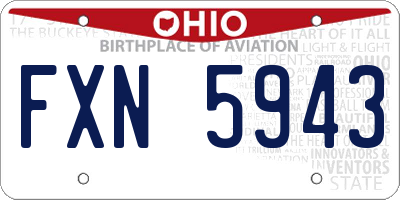 OH license plate FXN5943