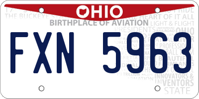 OH license plate FXN5963