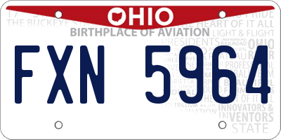 OH license plate FXN5964