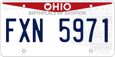OH license plate FXN5971