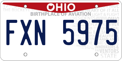 OH license plate FXN5975